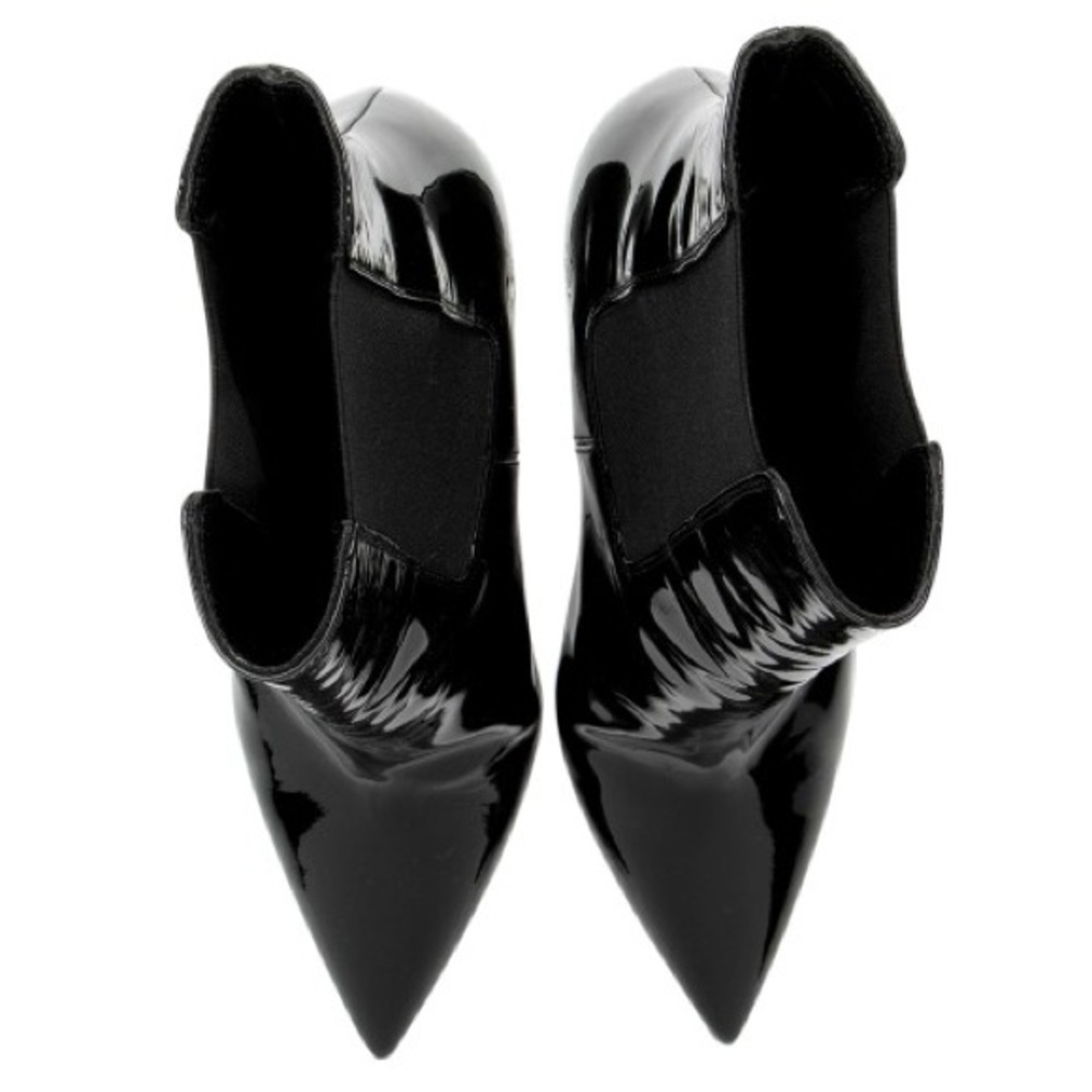 Yves Saint Laurent Glossy Black Heeled Boots - Picture 5 of 8